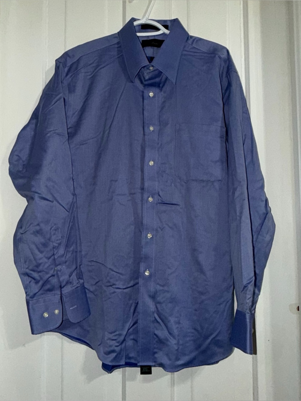 Vintage Marshall Fields Men's size 17 34/35 Classic Blue Button-Down Dress Shirt